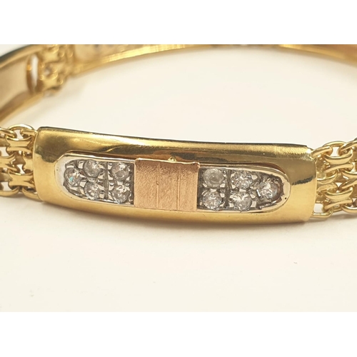 27 - 18ct Yellow and Rose Gold Bracelet with stone settings, marked GRAZIELLA.   15g  19cm