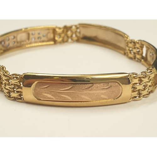 27 - 18ct Yellow and Rose Gold Bracelet with stone settings, marked GRAZIELLA.   15g  19cm