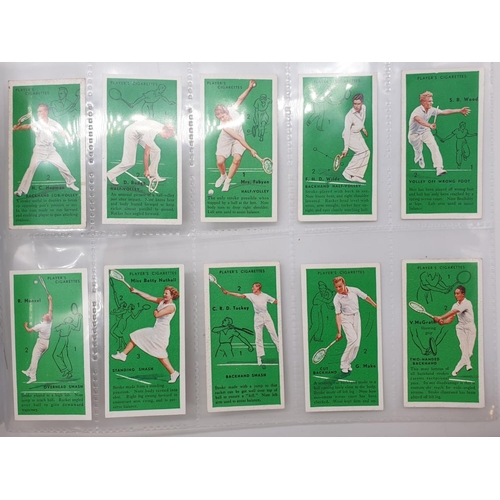 198 - Set of 50, 1936 John Player & Sons, tennis players in action cards (adhesive). Encapsulated in plast... 