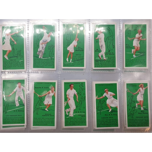 198 - Set of 50, 1936 John Player & Sons, tennis players in action cards (adhesive). Encapsulated in plast... 