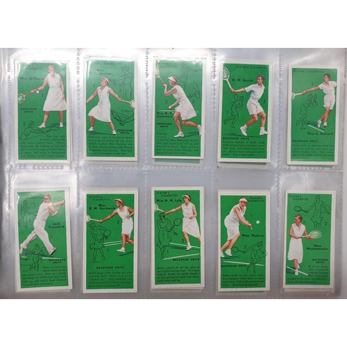 198 - Set of 50, 1936 John Player & Sons, tennis players in action cards (adhesive). Encapsulated in plast... 