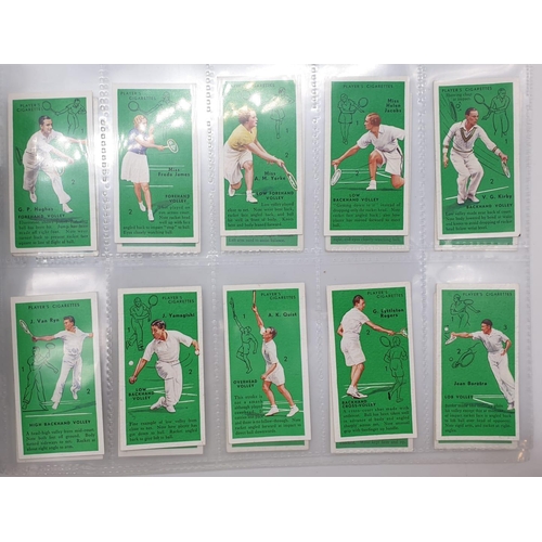 198 - Set of 50, 1936 John Player & Sons, tennis players in action cards (adhesive). Encapsulated in plast... 