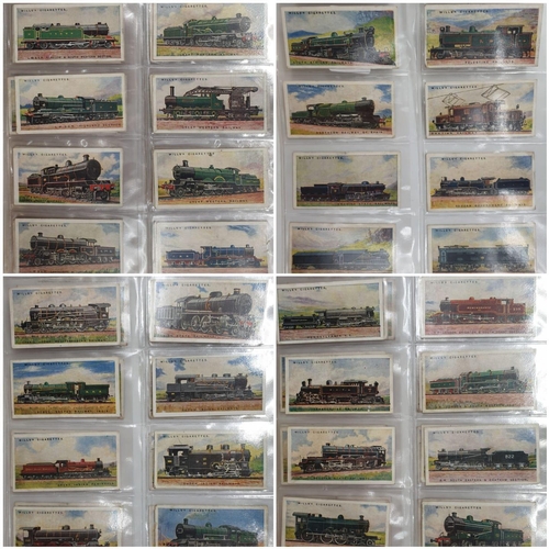 212 - Set of 50, 1924 W.D & H.O. Wills cigarettes railway locomotives, encapsulated in plastic wallets.