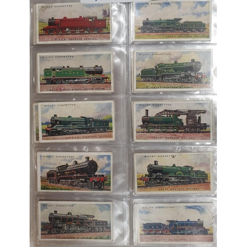 212 - Set of 50, 1924 W.D & H.O. Wills cigarettes railway locomotives, encapsulated in plastic wallets.