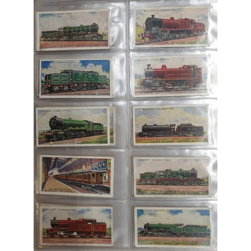 212 - Set of 50, 1924 W.D & H.O. Wills cigarettes railway locomotives, encapsulated in plastic wallets.