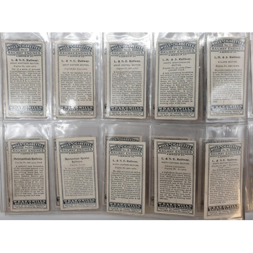 212 - Set of 50, 1924 W.D & H.O. Wills cigarettes railway locomotives, encapsulated in plastic wallets.