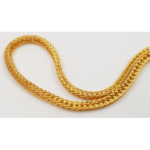 23 - 22ct Yellow Gold. Box CHAIN NECKLACE.  25.2g   68cm