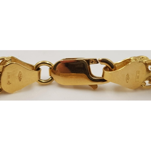 27 - 18ct Yellow and Rose Gold Bracelet with stone settings, marked GRAZIELLA.   15g  19cm