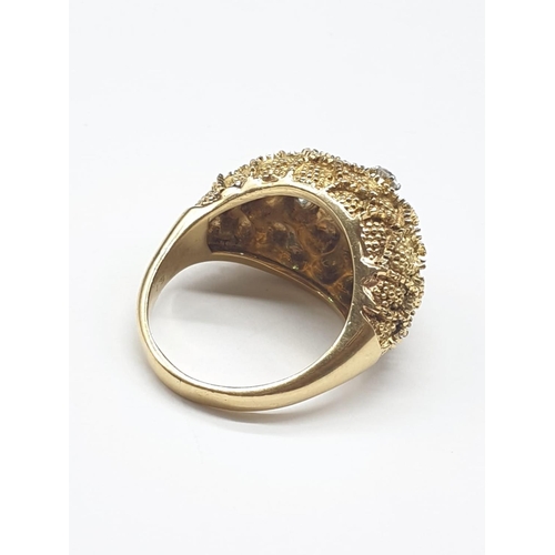 100 - An 18ct Gold, Three Stone Emerald and Three Stone Diamond Ladies Dress Ring. Size O. 14.55g