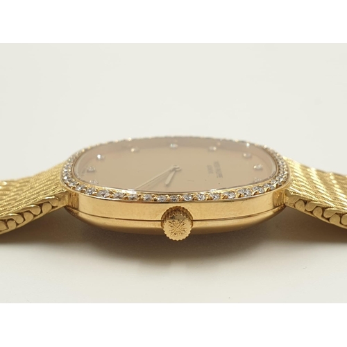 21 - Patek Philippe Automatic  movement WATCH with Diamond Bezel and numerals.  18ct Solid Gold Strap.  3... 