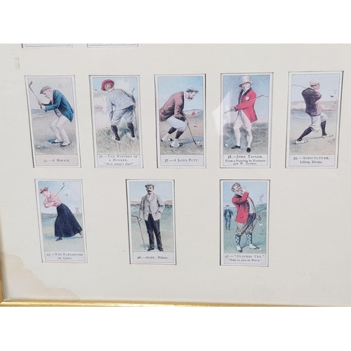 315 - 50 x Cigarette CARDS.  Pictures demonstrate Golfing Skills and Rules.  Framed 