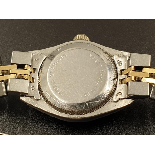 109 - Ladies Rolex Oyster Perpetual Precision Model WATCH.  Two tone metal strap.  26mm face.