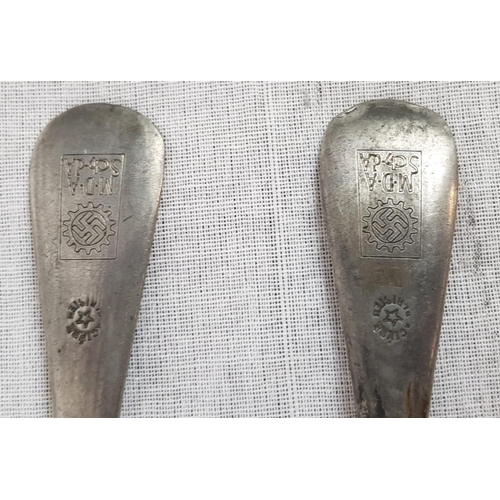 313 - German 3rd Reich Fork and Spoon form a R.A.D factory canteen