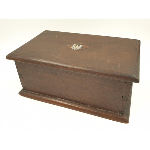 5 - Old Wooden Box with hand painted S.A.S badge, containing a set of medals comprising of 1939-45 Star,... 