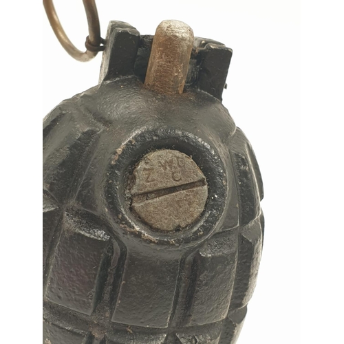 17 - Inert WW2 No 36 Mills HAND GRENADE.  The body and base both made by Kenrick in 1944.  Complete with ... 