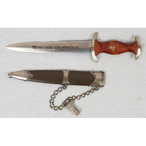 8 - WW2 German 3rd Reich N.P.E.A. student leaders' DAGGER with CHAIN.  A very nice example by Karl Burgs... 