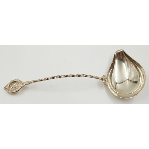 32 - An Antique, Maltese, Punch Ladle. Beautifully designed with twisted stem and The Maltese Cross at ap... 