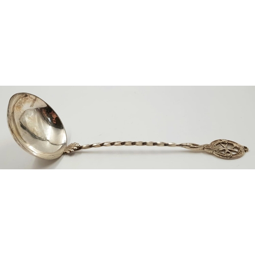 40 - An Antique Silver Maltese Punch Spoon. Twisted stem with decorative shell at base. Stunning Maltese ... 