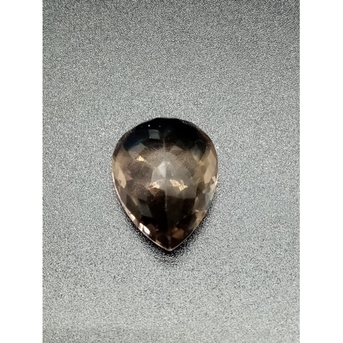 225 - 16.18 Cts Natural Smokey Quartz Pear Mixed shape. IDT certified