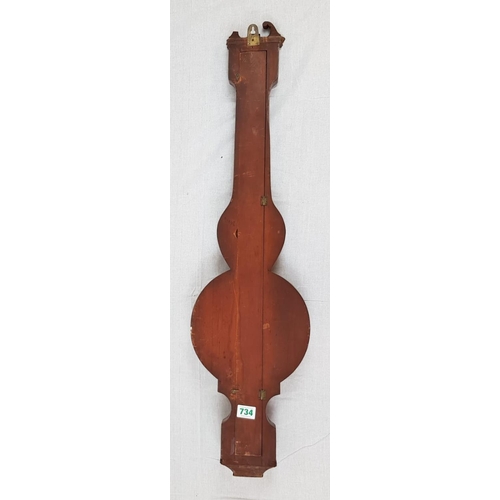 840 - An A.J Rochetti of York banjo barometer. Some damage-needs work. 98cm long.