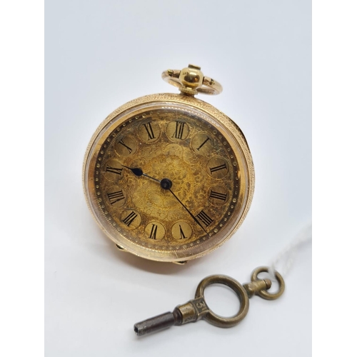 752 - 18ct Gold Ladies POCKET WATCH circa 1890.  FWO   31.5g