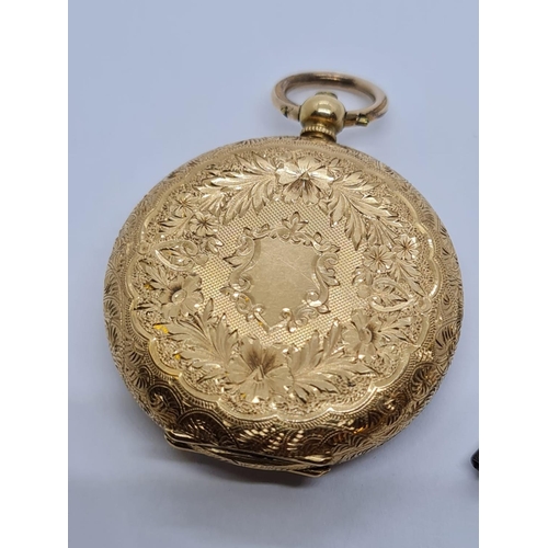 752 - 18ct Gold Ladies POCKET WATCH circa 1890.  FWO   31.5g