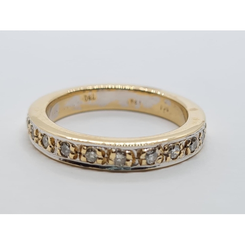 681 - 18ct Gold and Diamond Eternity RING.  5.2g 
 Size K/L