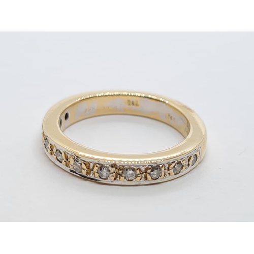 681 - 18ct Gold and Diamond Eternity RING.  5.2g 
 Size K/L