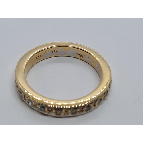 681 - 18ct Gold and Diamond Eternity RING.  5.2g 
 Size K/L