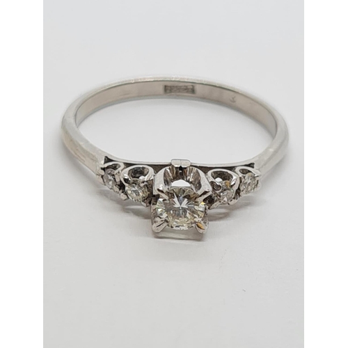 682 - 18ct White Gold and Diamond RING   3.4g  Size R