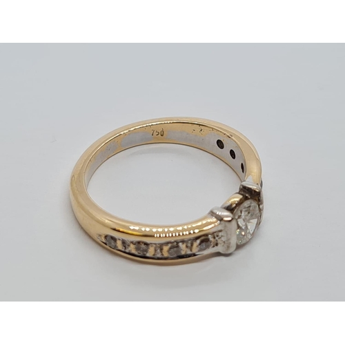 933 - 18ct Gold and Diamond RING.  4.2g    Size K/L