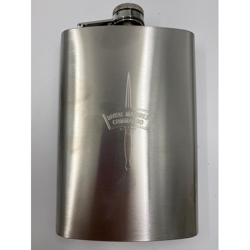 318 - Royal Marine Commando Hip Flask Set.