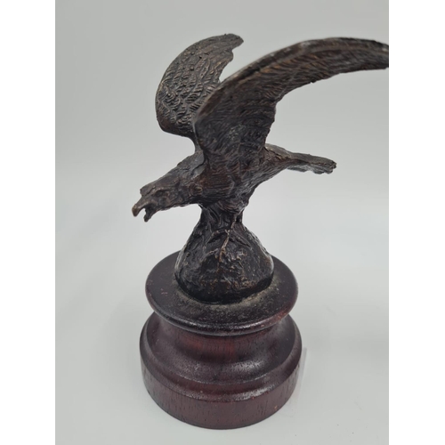 158 - A Pair of 20th century Spelter-Bronze Eagle and Camel.
13cm tallest piece.