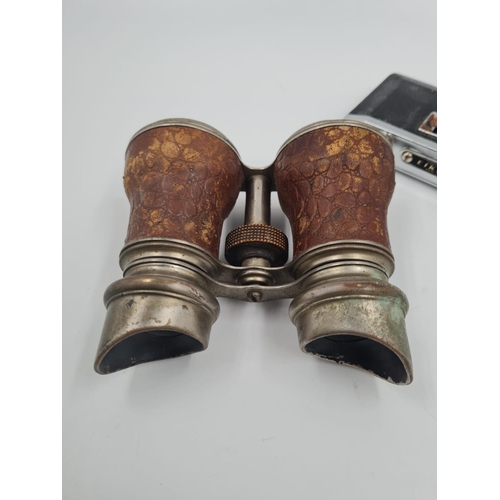 462 - A Pair of Antique Opera Glasses and a Pair of Vintage Eikow Folding Opera Glasses.