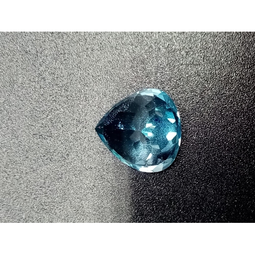 309 - 6.69 Cts Natural Blue Topaz. Pear Mixed shape. IDT certified