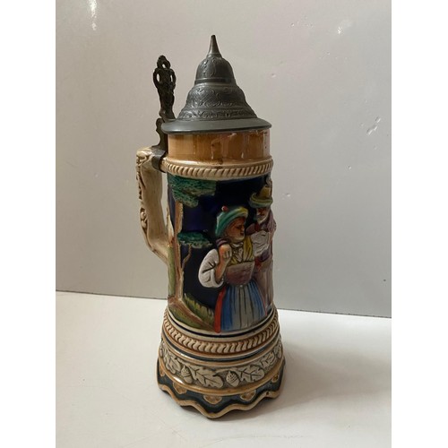 101 - Vintage musical beer stein. Very good condition for age, mechanical key and sound are excellent. 24c... 