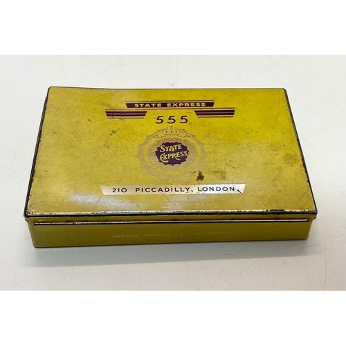 122 - Vintage 1950's State Express 555 Cigarette Tin. 12cm x 8cm. Very good condition for age.