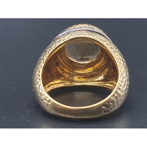 206 - AN EARLY ENGLISH GEMSTONE RING MAYBE CITRINE,
12.5gms and size N