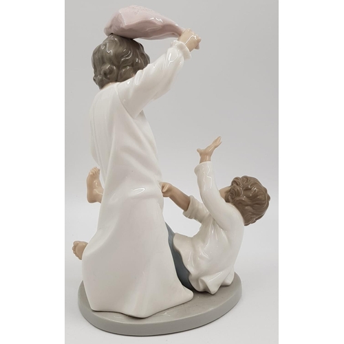 456 - Nao by Lladro Porcelain Figure. Children's Pillow Fight. 24cm tall.