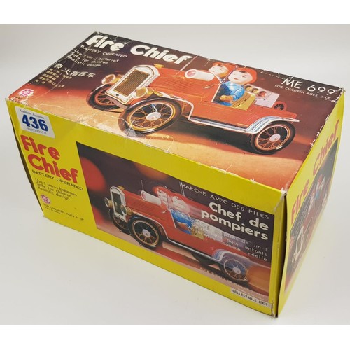 436 - Vintage Fire Chief Truck. Chef de Pompiers. As new, in original box. 26cm