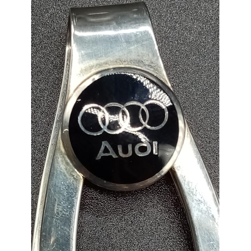 801 - Sterling silver Audi money clip 17.7g.