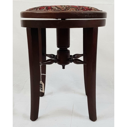 910 - Edwardian piano stool