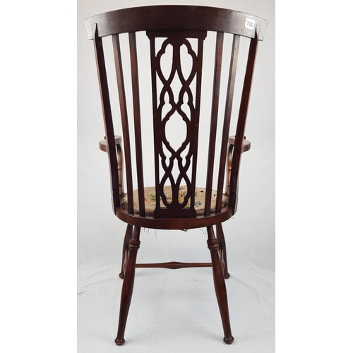 911 - An Antique Edwardian Highback Mahogany chair. Cushion in need of restoration work.