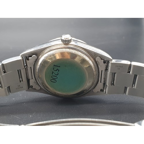 15 - A gents ROLEX, Oyster perpetual, Date, 37mm, stainless steel watch, in good working order and good c... 