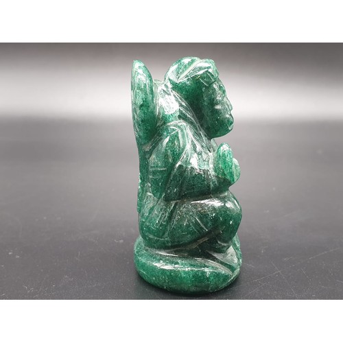 398 - 584cts Carved Figurine of Indian God Haluman in Aventurine gemstone