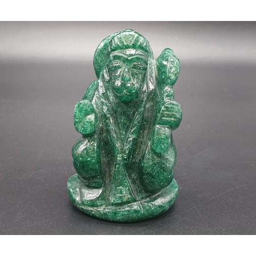 398 - 584cts Carved Figurine of Indian God Haluman in Aventurine gemstone