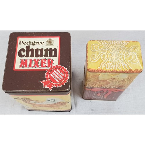 439 - 2 Vintage Kitchen/Biscuit Tins. A Pedigree Chum and a Spaghetti Girl. 26 and 30cm