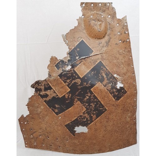 75 - WW2 German Aircraft Fragment. Aircraft or find location not known. W50 x H64 cm