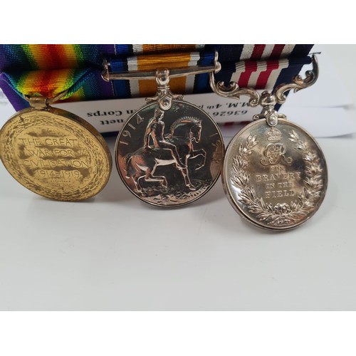 32 - WW1 Military Medal & Duo Awarded to 63626 Pte Edison Burnett of the 4th Machine Gun Corps. With rese... 