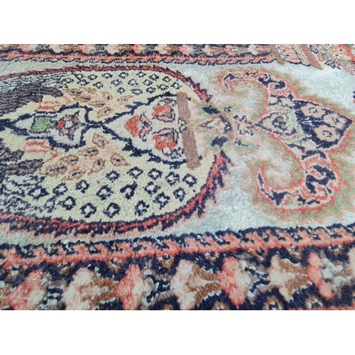 165 - EARLY PERSIAN HAND KNOTTED RUG OR PRAYER MAT DECORATED WITH FLOWERS AND COLUMNS
153CMS X 90CMS